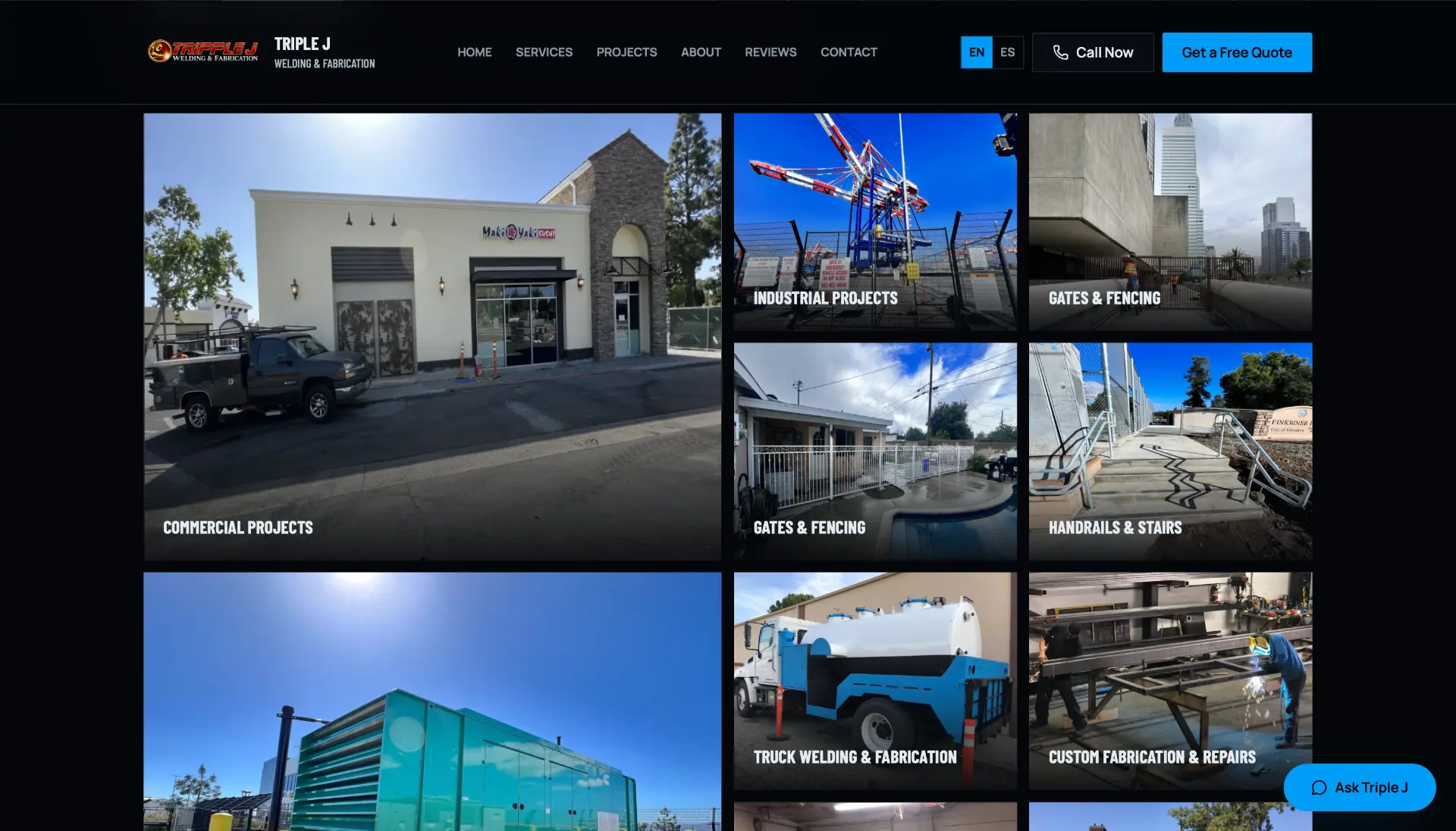 Triple J website concept — desktop projects section
